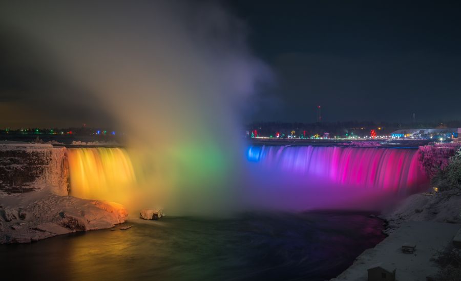 illuminated Niagara Falls